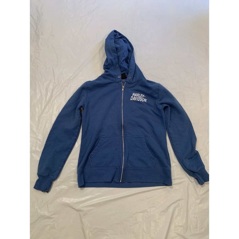 Harley Davidson Blue Fleece Zip Up Women's Jacket Size S